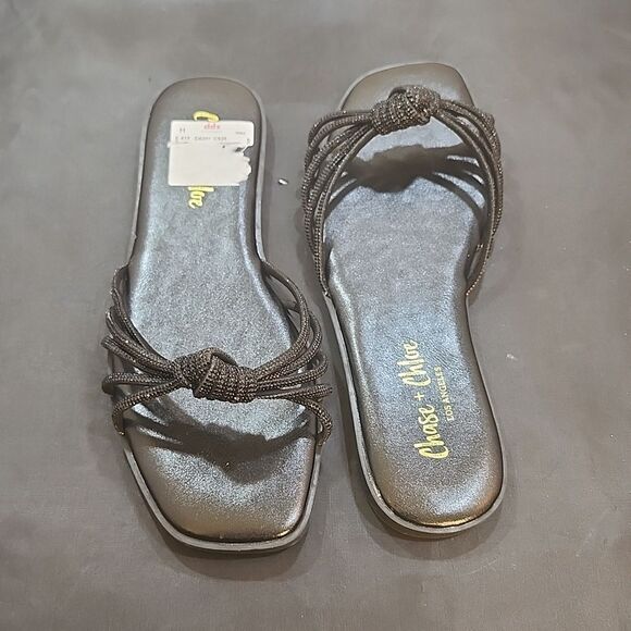 BRAND NEW CHASE+CHLOE EVE-38 RHINESTONES WOMEN'S SLIDERS - Picture 10 of 12